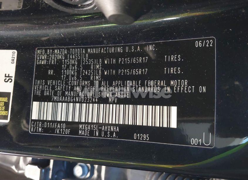 Photo 9 of 2022 Toyota Corolla CROSS L (VIN 7MUAAABG4NV023244)