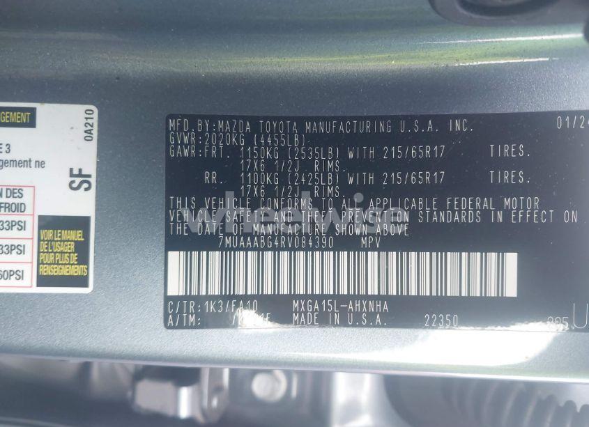 Photo 9 of 2024 Toyota Corolla CROSS L (VIN 7MUAAABG4RV084390)