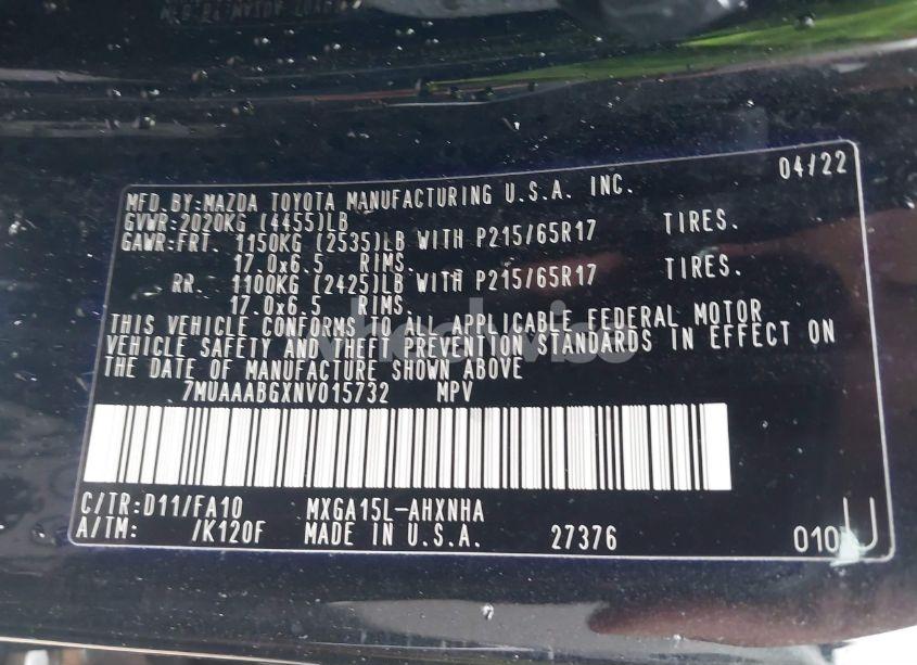 Photo 9 of 2022 Toyota Corolla CROSS L (VIN 7MUAAABGXNV015732)