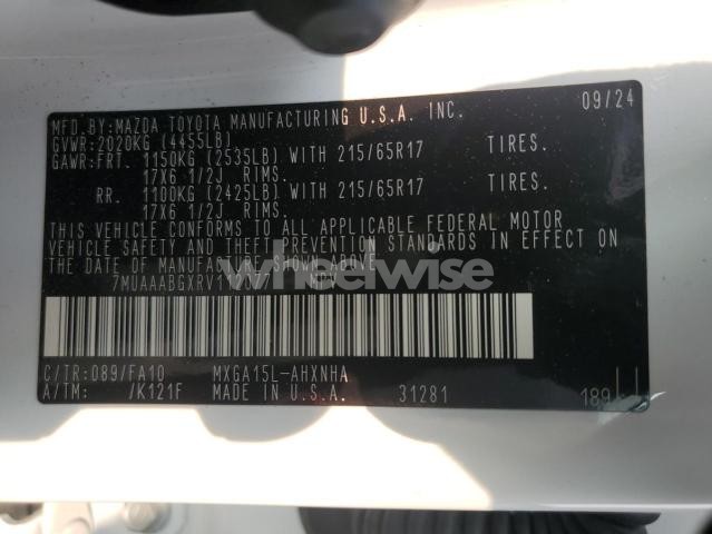 Photo 9 of 2024 TOYOTA COROLLA CROSS L (VIN 7MUAAABGXRV112077)