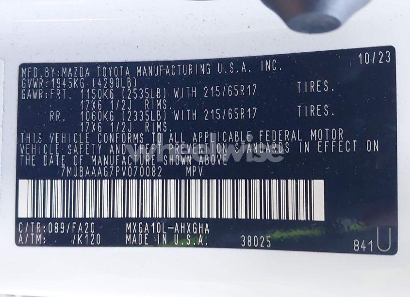 Photo 9 of 2023 Toyota Corolla CROSS LE (VIN 7MUBAAAG7PV070082)