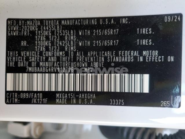 Photo 5 of 2024 TOYOTA COROLLA CROSS LE (VIN 7MUBAABG4RV112726)