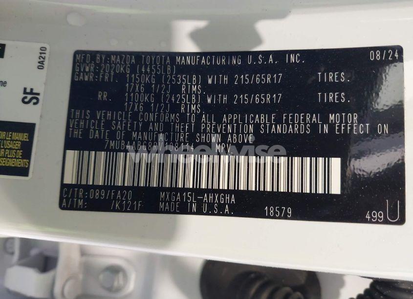 Photo 9 of 2024 Toyota Corolla CROSS LE (VIN 7MUBAABG8RV108114)