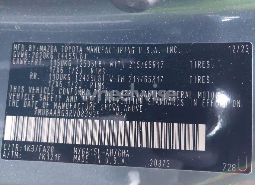 Photo 9 of 2024 Toyota Corolla CROSS LE (VIN 7MUBAABG9RV083935)