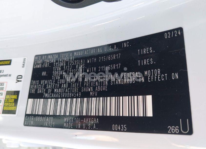 Photo 9 of 2024 Toyota Corolla CROSS LE (VIN 7MUCAAAG1RV084549)