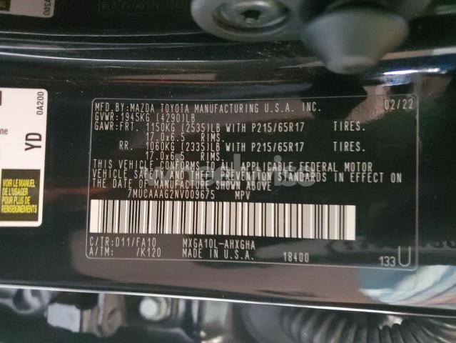 Photo 3 of 2022 TOYOTA COROLLA CROSS LE (VIN 7MUCAAAG2NV009675)