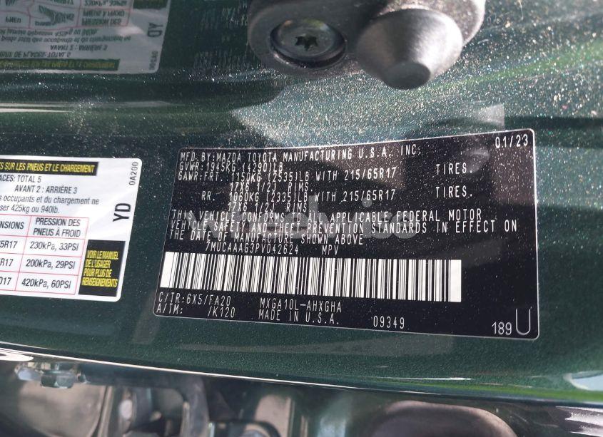 Photo 9 of 2023 Toyota Corolla CROSS LE (VIN 7MUCAAAG3PV042624)