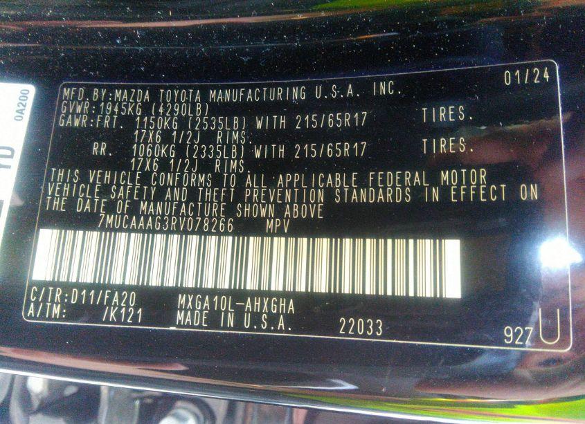 Photo 9 of 2024 Toyota Corolla CROSS LE (VIN 7MUCAAAG3RV078266)