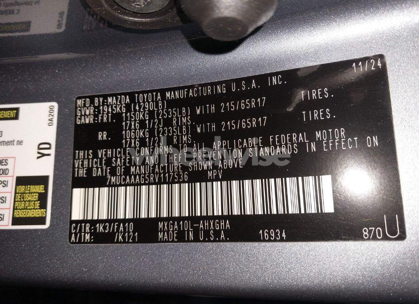 Photo 9 of 2024 Toyota Corolla CROSS LE (VIN 7MUCAAAG5RV117536)