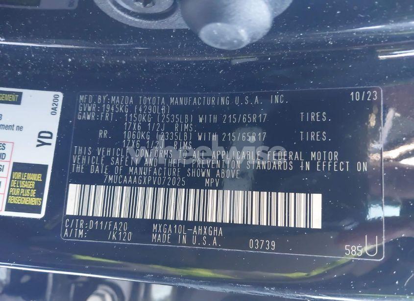 Photo 9 of 2023 Toyota Corolla CROSS LE (VIN 7MUCAAAGXPV072025)