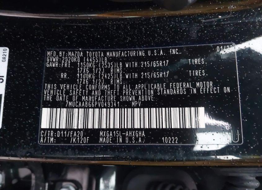 Photo 9 of 2023 Toyota Corolla CROSS LE (VIN 7MUCAABG6PV049341)