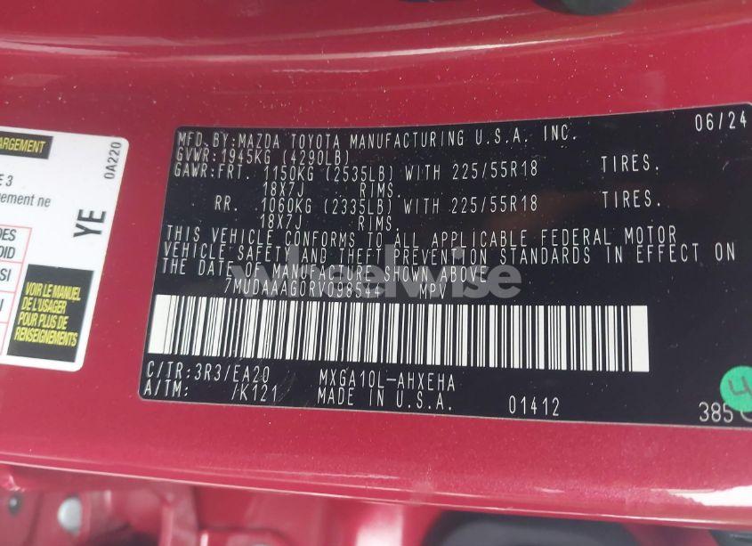 Photo 9 of 2024 Toyota Corolla CROSS XLE (VIN 7MUDAAAG0RV098544)