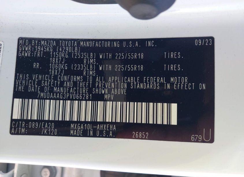 Photo 9 of 2023 Toyota Corolla CROSS XLE (VIN 7MUDAAAG3PV066281)