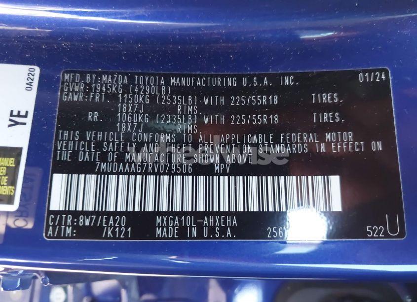 Photo 9 of 2024 Toyota Corolla CROSS XLE (VIN 7MUDAAAG7RV079506)