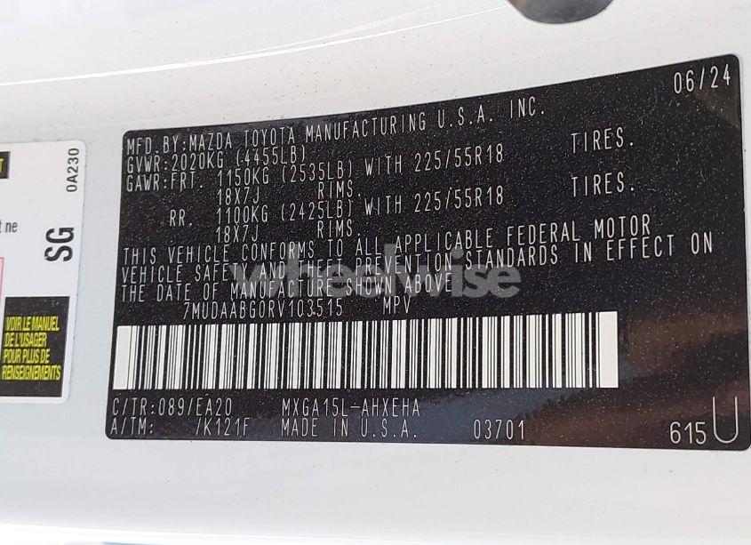 Photo 9 of 2024 Toyota Corolla CROSS XLE (VIN 7MUDAABG0RV103515)