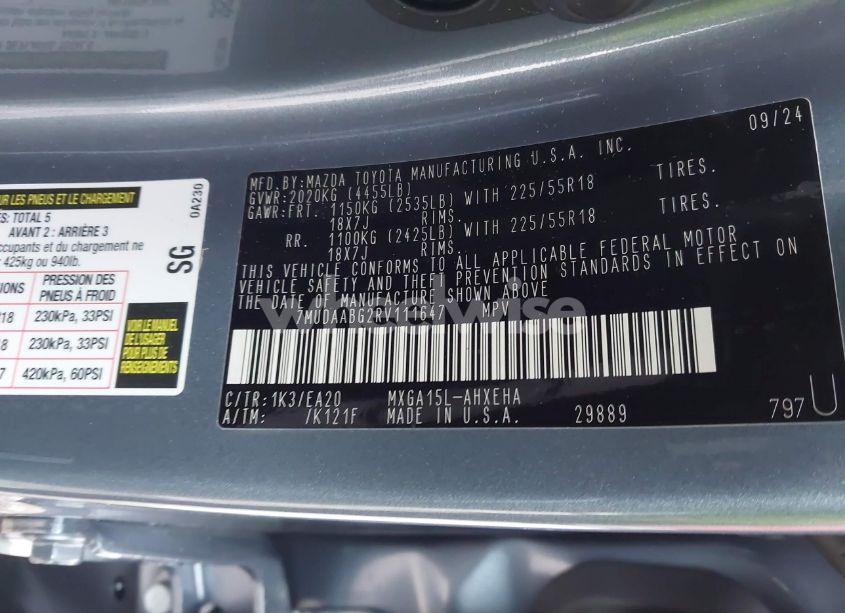 Photo 9 of 2024 Toyota Corolla CROSS XLE (VIN 7MUDAABG2RV111647)