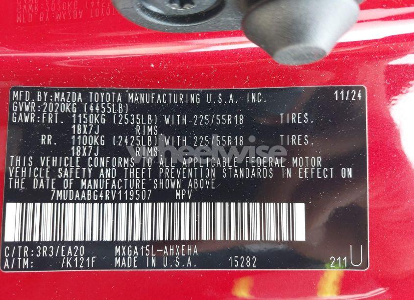 Photo 9 of 2024 Toyota Corolla CROSS XLE (VIN 7MUDAABG4RV119507)