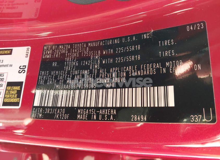 Photo 9 of 2023 Toyota Corolla CROSS XLE (VIN 7MUDAABG8PV059065)