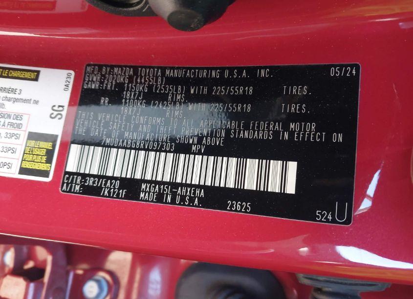 Photo 9 of 2024 Toyota Corolla CROSS XLE (VIN 7MUDAABG8RV097303)