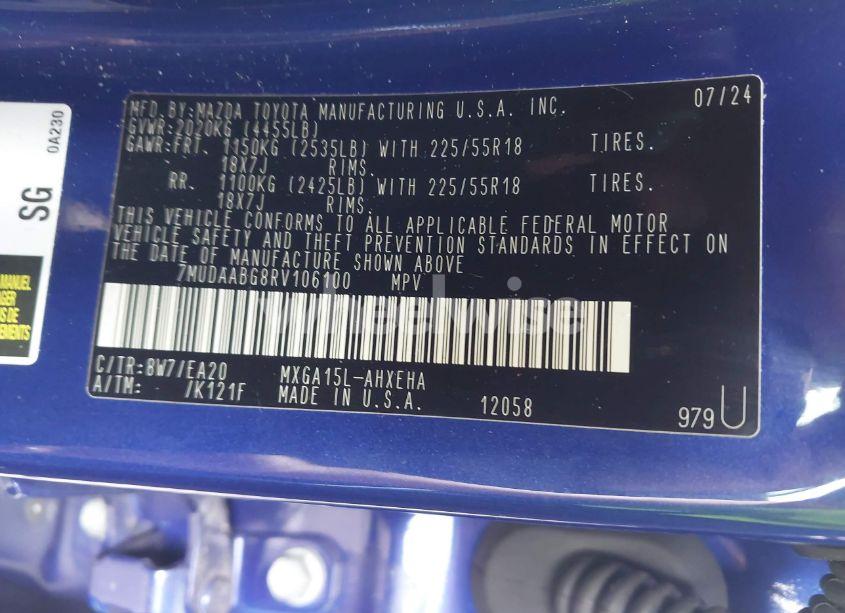 Photo 9 of 2024 Toyota Corolla CROSS XLE (VIN 7MUDAABG8RV106100)