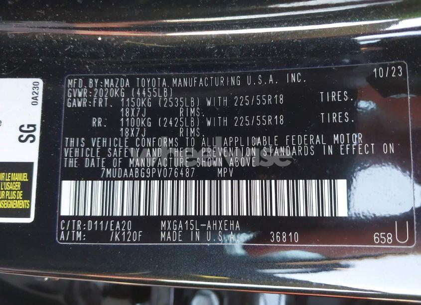 Photo 9 of 2023 Toyota Corolla CROSS XLE (VIN 7MUDAABG9PV076487)