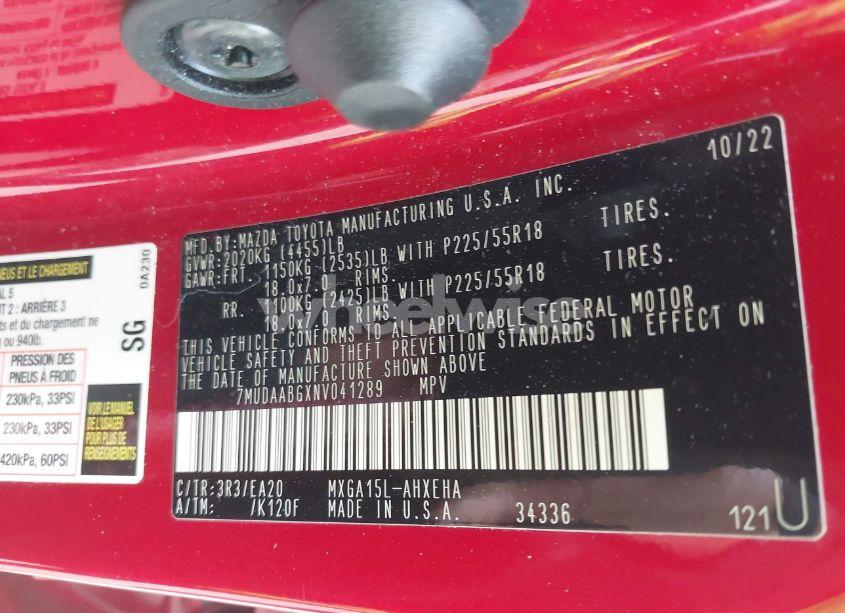 Photo 9 of 2022 Toyota Corolla CROSS XLE (VIN 7MUDAABGXNV041289)