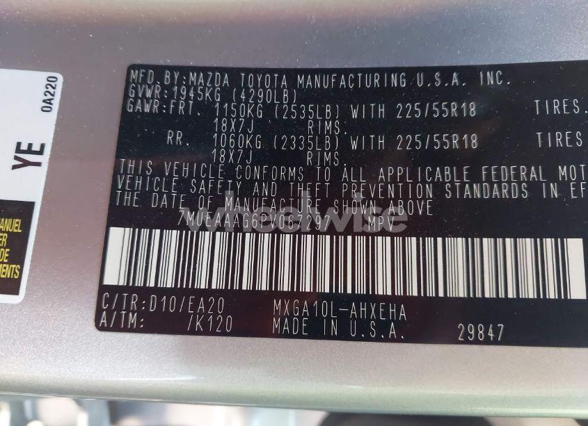 Photo 9 of 2023 Toyota Corolla CROSS XLE (VIN 7MUEAAAG6PV067297)