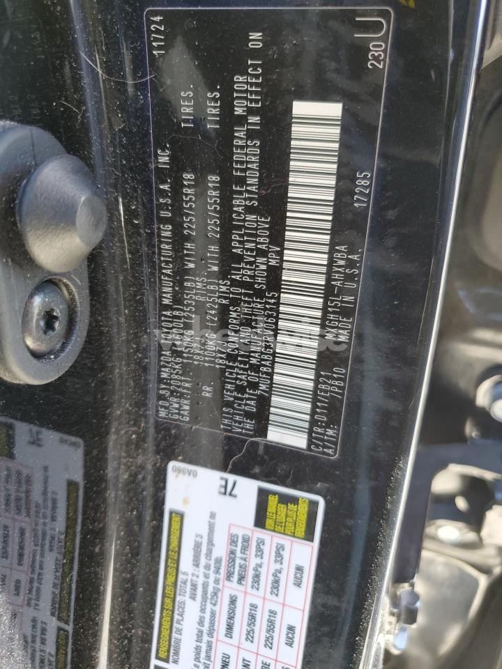 Photo 12 of 2024 TOYOTA COROLLA CROSS SE (VIN 7MUFBABG3RV063145)