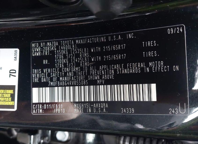 Photo 9 of 2024 Toyota Corolla CROSS HYBRID S (VIN 7MUFBABG4RV055085)