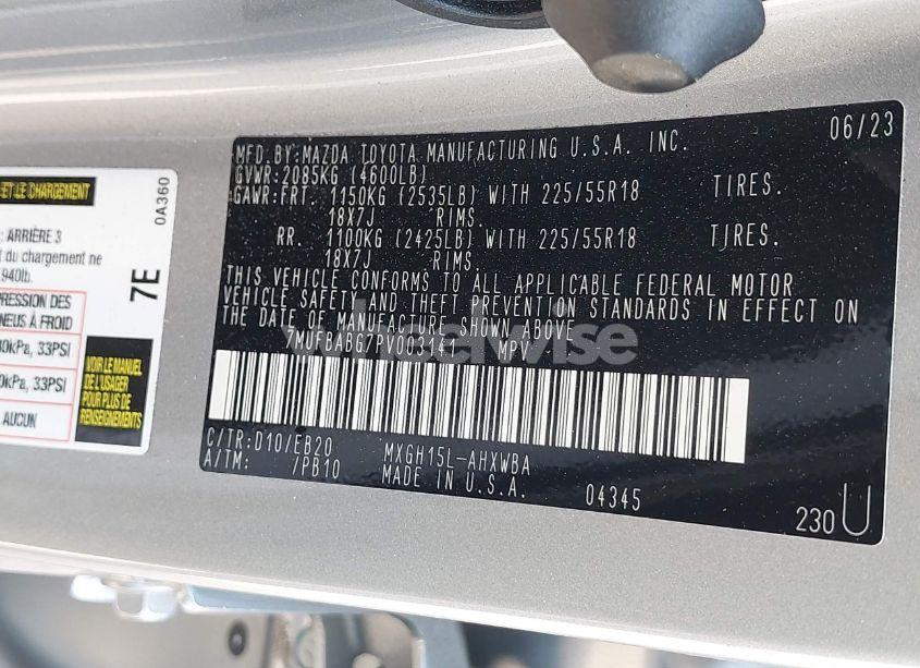 Photo 9 of 2023 Toyota Corolla CROSS HYBRID XSE (VIN 7MUFBABG7PV003141)