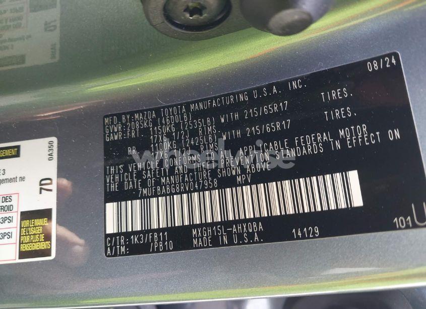 Photo 9 of 2024 Toyota Corolla CROSS HYBRID S (VIN 7MUFBABG8RV047958)