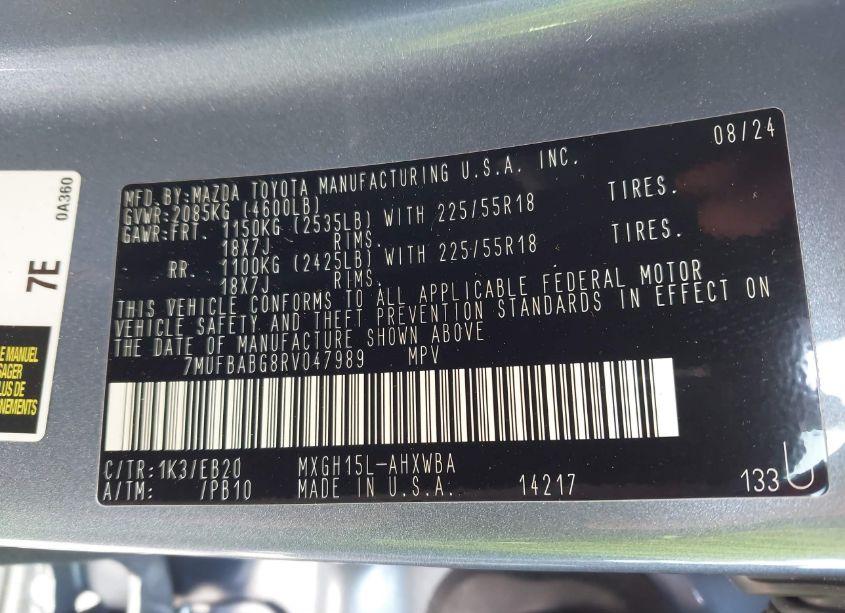 Photo 9 of 2024 Toyota Corolla CROSS HYBRID XSE (VIN 7MUFBABG8RV047989)