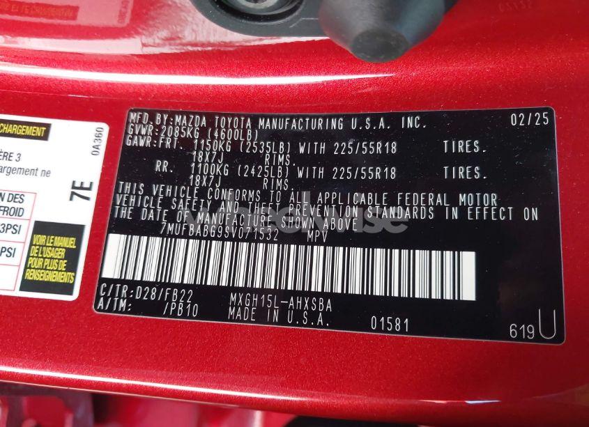 Photo 9 of 2025 Toyota Corolla CROSS HYBRID NIGHTSHADE EDITION (VIN 7MUFBABG9SV071532)