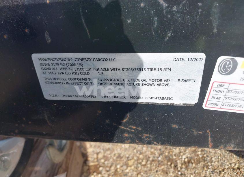 Photo 9 of 2023 Cynergy Food TRAILER (VIN 7NHBE1424PA004392)