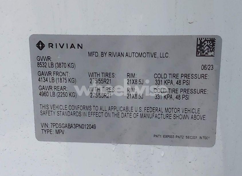 Photo 9 of 2023 Rivian R1s ADVENTURE (VIN 7PDSGABA3PN012049)
