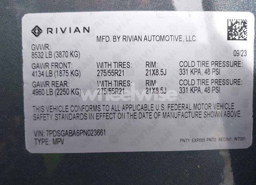 Photo 9 of 2023 Rivian R1s ADVENTURE (VIN 7PDSGABA6PN023661)