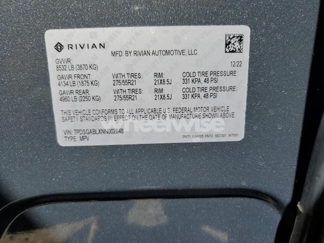 Photo 7 of 2022 RIVIAN R1S LAUNCH EDITION (VIN 7PDSGABLXNN002648)