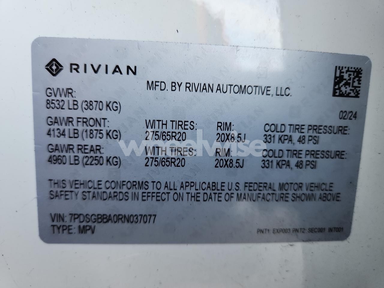 Photo 13 of 2024 RIVIAN R1S ADVENTURE (VIN 7PDSGBBA0RN037077)