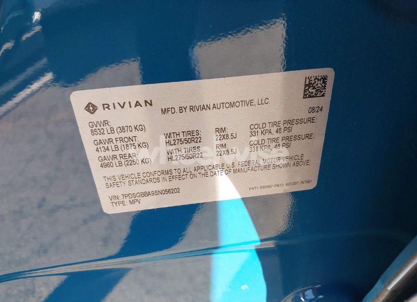 Photo 9 of 2025 Rivian R1s ADVENTURE DUAL MOTOR LARGE PACK/ADVENTURE DUAL MOTOR MAX PACK (VIN 7PDSGBBA9SN056202)