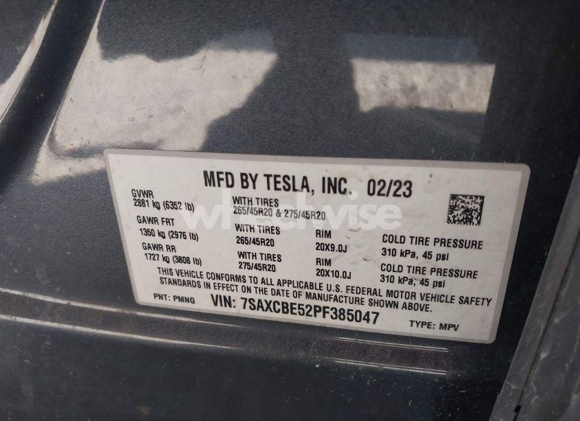 Photo 9 of 2023 Tesla Model X DUAL MOTOR ALL-WHEEL DRIVE/STANDARD RANGE (VIN 7SAXCBE52PF385047)