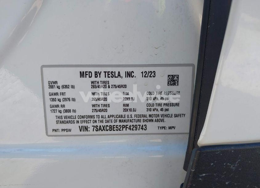 Photo 9 of 2023 Tesla Model X DUAL MOTOR ALL-WHEEL DRIVE/STANDARD RANGE (VIN 7SAXCBE52PF429743)