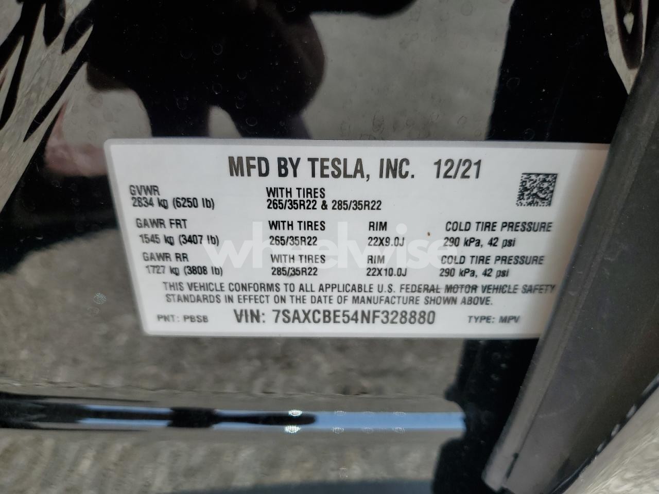 Photo 12 of 2022 TESLA MODEL X (VIN 7SAXCBE54NF328880)