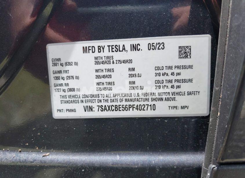 Photo 9 of 2023 Tesla Model X DUAL MOTOR ALL-WHEEL DRIVE/STANDARD RANGE (VIN 7SAXCBE56PF402710)