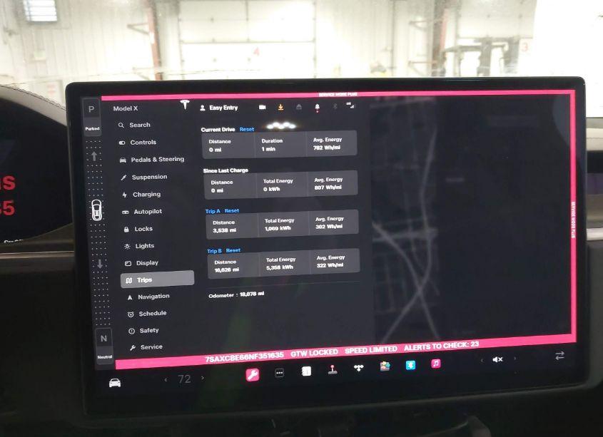Photo 15 of 2022 Tesla Model X PLAID TRI MOTOR ALL-WHEEL DRIVE (VIN 7SAXCBE66NF351635)