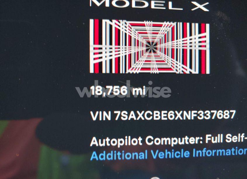 Photo 16 of 2022 Tesla Model X PLAID TRI MOTOR ALL-WHEEL DRIVE (VIN 7SAXCBE6XNF337687)