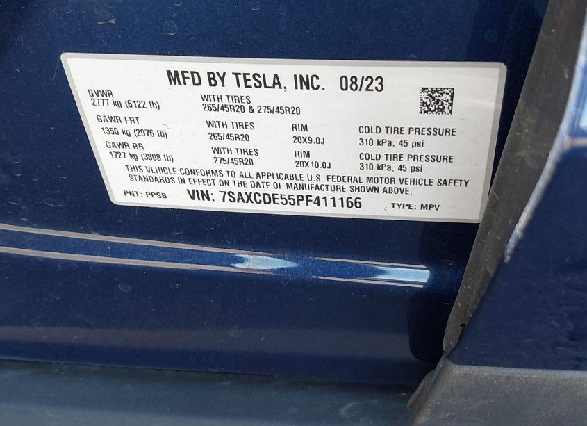 Photo 9 of 2023 Tesla Model X DUAL MOTOR ALL-WHEEL DRIVE/STANDARD RANGE (VIN 7SAXCDE55PF411166)