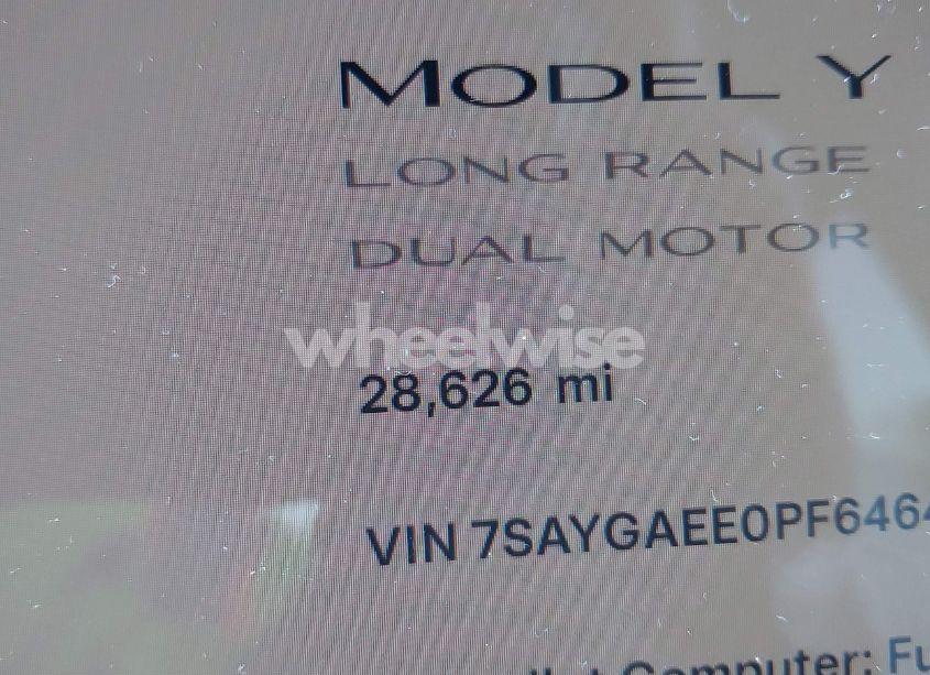Photo 15 of 2023 Tesla Model Y AWD/LONG RANGE DUAL MOTOR ALL-WHEEL DRIVE (VIN 7SAYGAEE0PF646470)