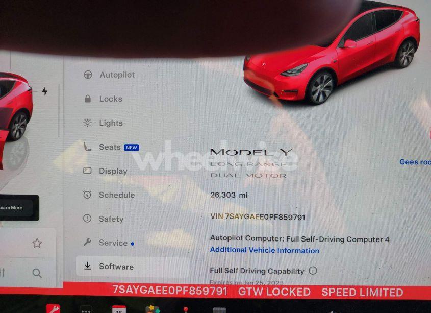 Photo 7 of 2023 Tesla Model Y AWD/LONG RANGE DUAL MOTOR ALL-WHEEL DRIVE (VIN 7SAYGAEE0PF859791)