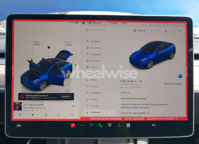 Photo 15 of 2023 Tesla Model Y AWD/LONG RANGE DUAL MOTOR ALL-WHEEL DRIVE (VIN 7SAYGAEE0PF892595)