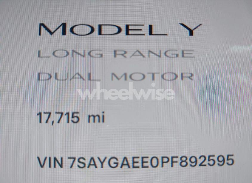 Photo 7 of 2023 Tesla Model Y AWD/LONG RANGE DUAL MOTOR ALL-WHEEL DRIVE (VIN 7SAYGAEE0PF892595)